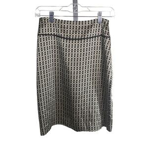 Banana Republic Women’s Size 2 Silk Pencil Skirt Black & Beige Side Zip